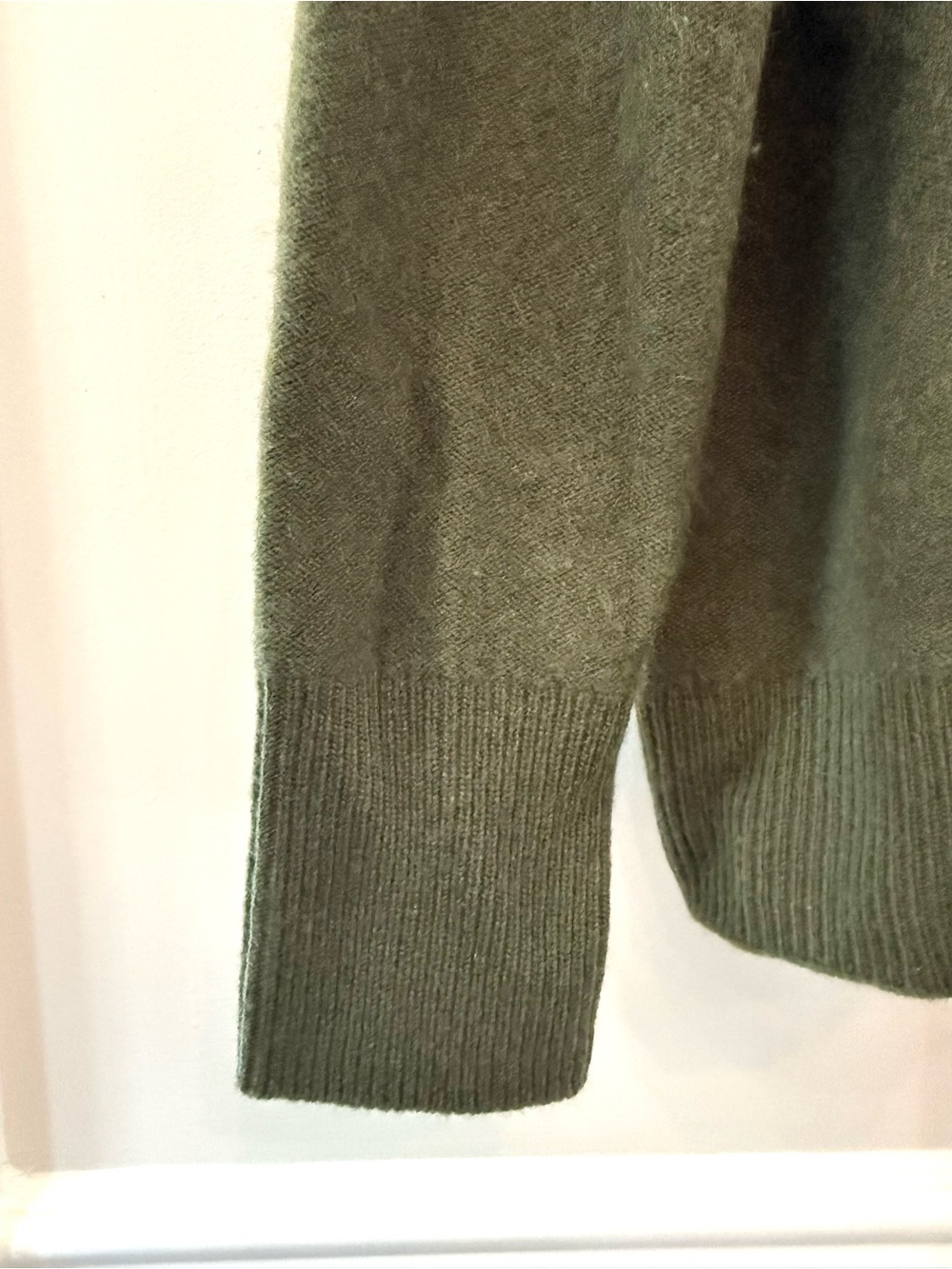 Vince Funnel Neck Sweater Olive Green Knit Relaxed Fit Long Sleeve S - Picture 10 of 11